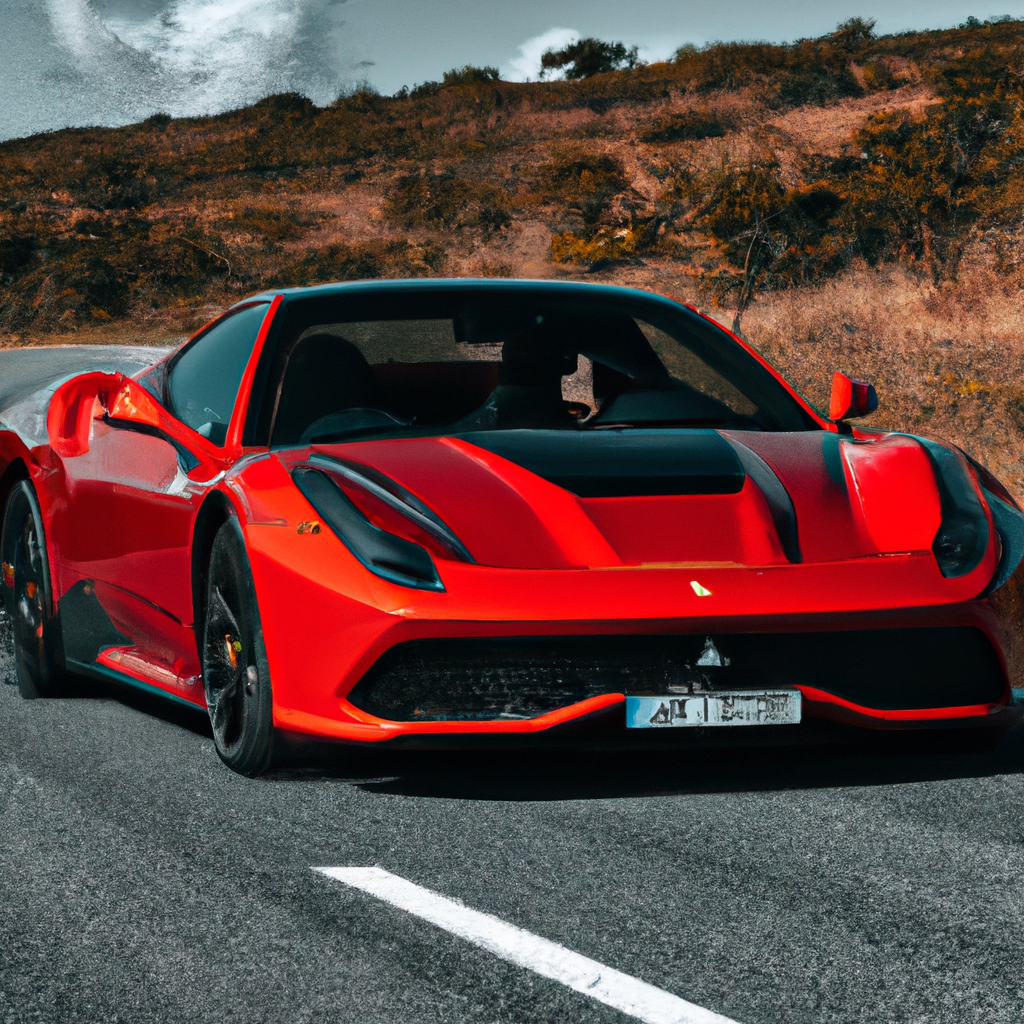 Ferrari SF90 Stradale vermelho na estrada da serra